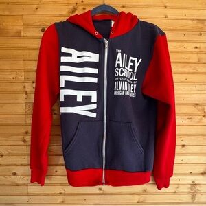 Ailey School Zip Up Hoodie Navy Red Small Alvin Dance Theater